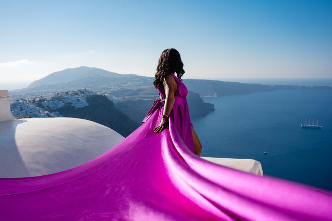 Santorini Flying Dress Photoshoot & Video by Professionals - Locations and Photoshoot Spots