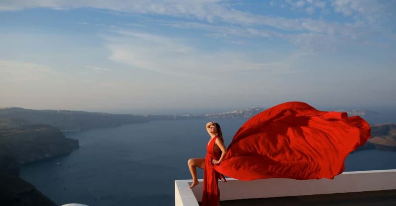 Santorini: Flying Dress Photoshoot With Caldera Backdrop - Key Points