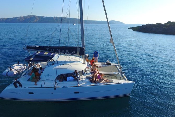 Santorini Full Day Catamaran Private Cruise Incl. Meal, Drinks & Free Transport - Onboard Amenities