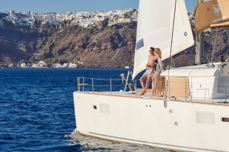 Santorini Gold Catamaran Cruise With Snorkel, BBQ & Open Bar - Discover Santorinis Colorful Beaches