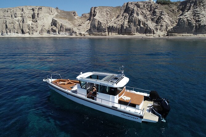Santorini Half Day Motorcruiser Private Cruise Incl. Meal,Drinks &Free Transport - Captivating Coastal Destinations