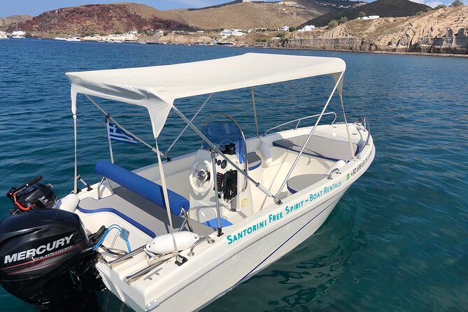 Santorini: License Free - Boat Rental AELIA - Included Amenities