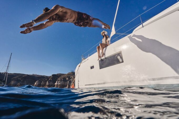 Santorini Oia: Caldera Catamaran Cruise With Meal & Drinks - Sightseeing and Activities