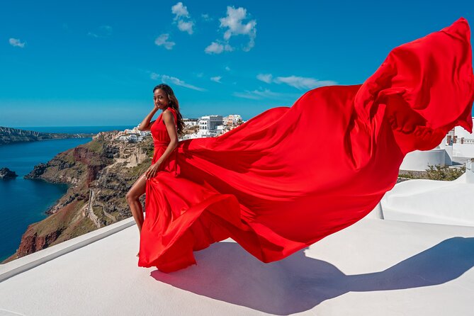 Santorini Oia: Private Flying Dress Photoshoot - Pricing and Inclusions