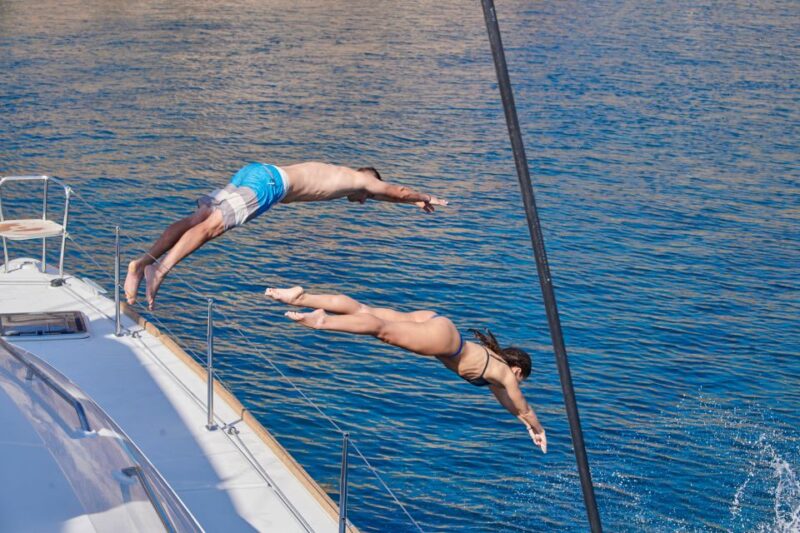Santorini: Platinum Catamaran Cruise W/ BBQ Meal & Open Bar - Pickup and Drop-off Locations