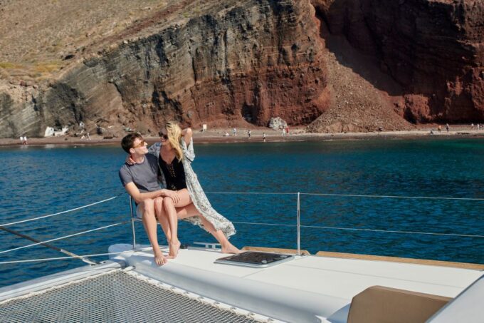 Santorini: Platinum Catamaran Cruise W/ BBQ Meal & Open Bar - Additional Information and Tips