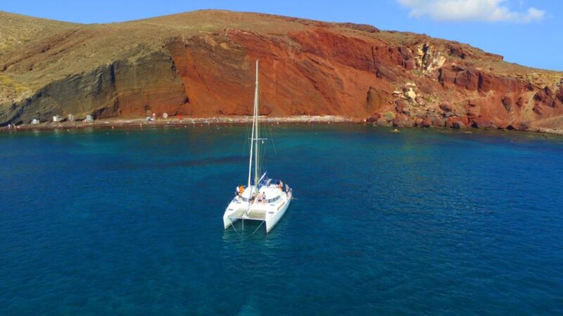 Santorini: Private Catamaran Cruise With Food & Drinks - Pickup and Drop-off