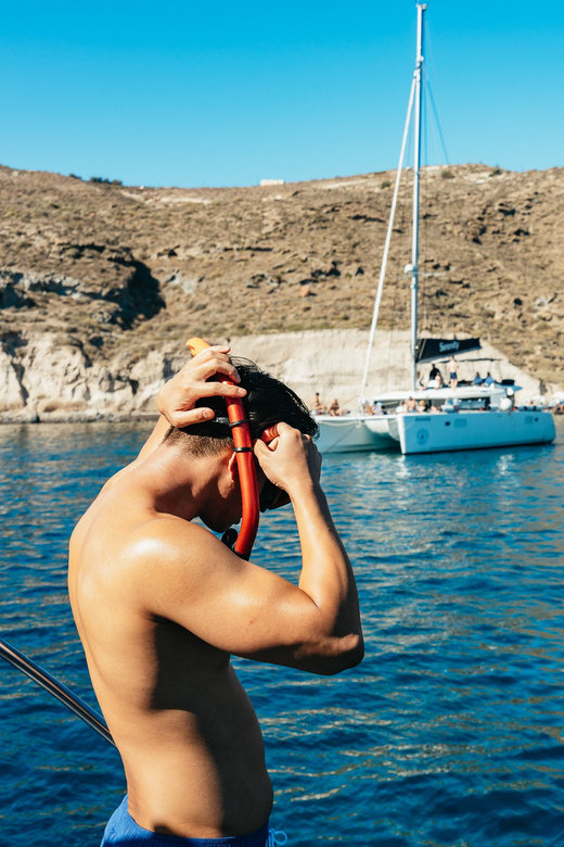 Santorini: Private Catamaran Tour With BBQ Meal and Drinks - Key Points