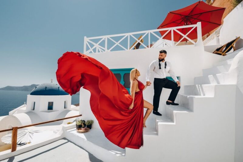 Santorini: Private Flying Dress Photoshoot Experience - Dress Selection and Styling