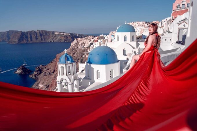Santorini: Private Flying Dress Photoshoot - Booking and Cancellation