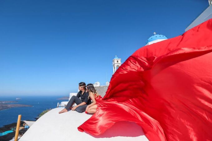 Santorini: Private Flying Dress Photoshoot With Dress Rental - Included Services