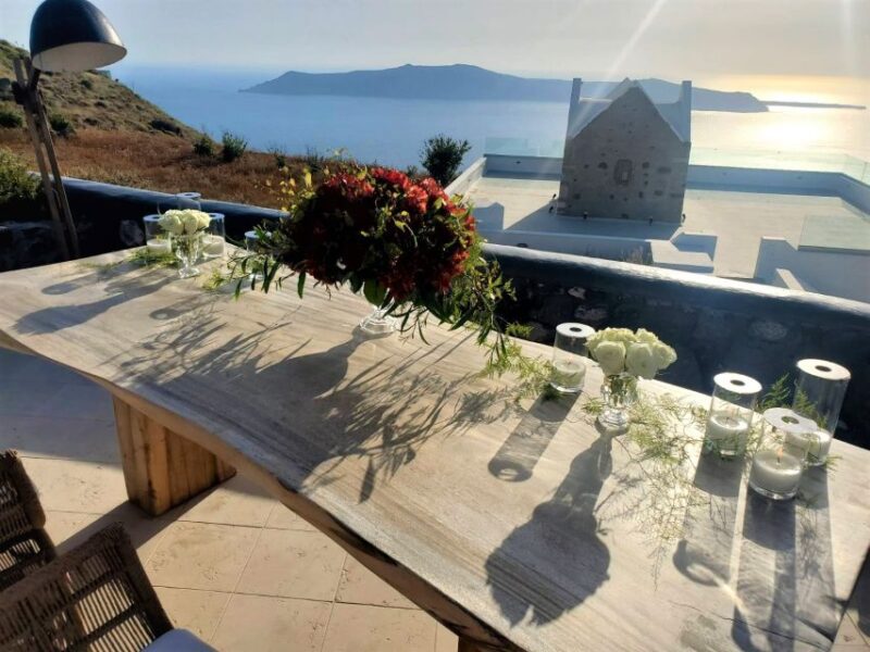 Santorini: Private Romantic Sunset Dinner With Caldera View - Premium Wine Pairing Option