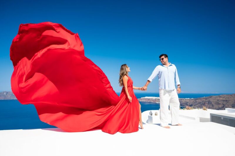 Santorini: Proffessional Flying Dress Photoshoot - Photoshoot Experience