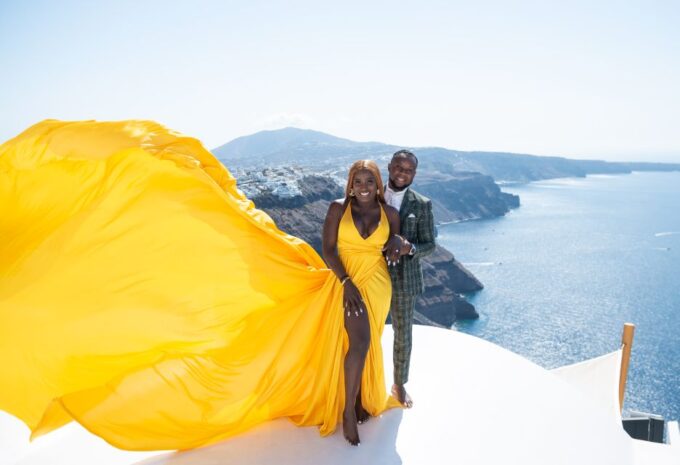 Santorini: Proffessional Flying Dress Photoshoot - Dress Selection