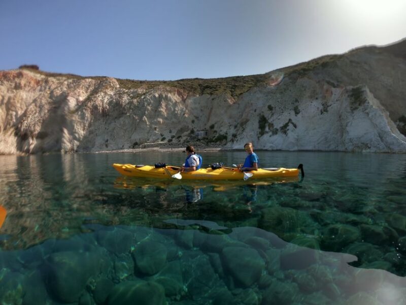 Santorini: Sea Caves Kayak Trip With Snorkeling and Picnic - Explore Santorinis Sea Caves