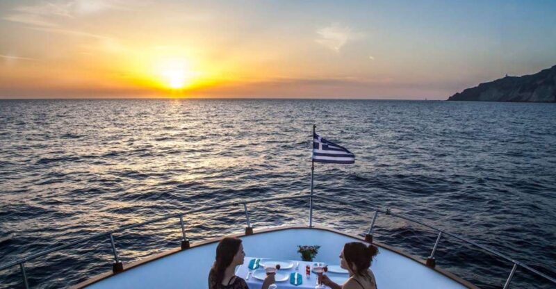 Santorini: Semi Private Boat Tour With Food and Wine - Luxury Boat Tour