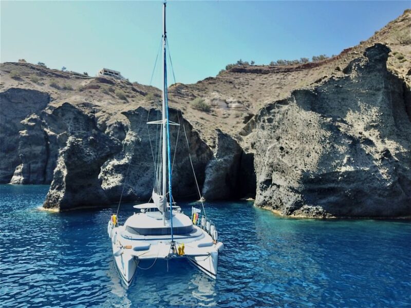 Santorini: Semi-Private Catamaran Cruise With Food & Drinks - Key Points