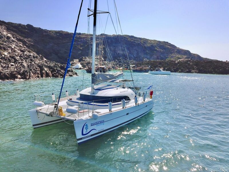Santorini: Semi-Private Catamaran Cruise With Food & Drinks - Convenient Pickup and Drop-off