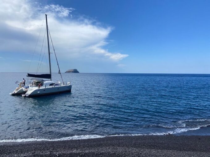 Santorini: Semi-Private Catamaran Cruise With Food & Drinks - Swimming, Snorkeling, and Photos