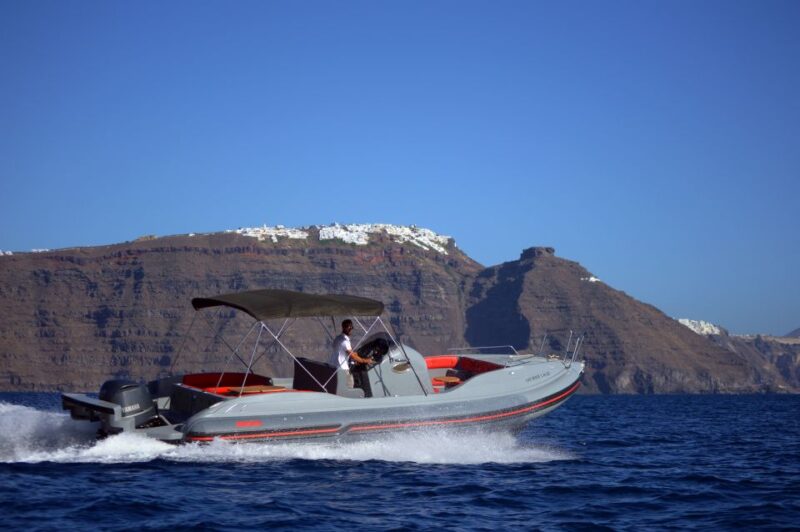 Santorini: Thirassia and Santorini Caldera Speedboat Cruise - Transportation and Pickup