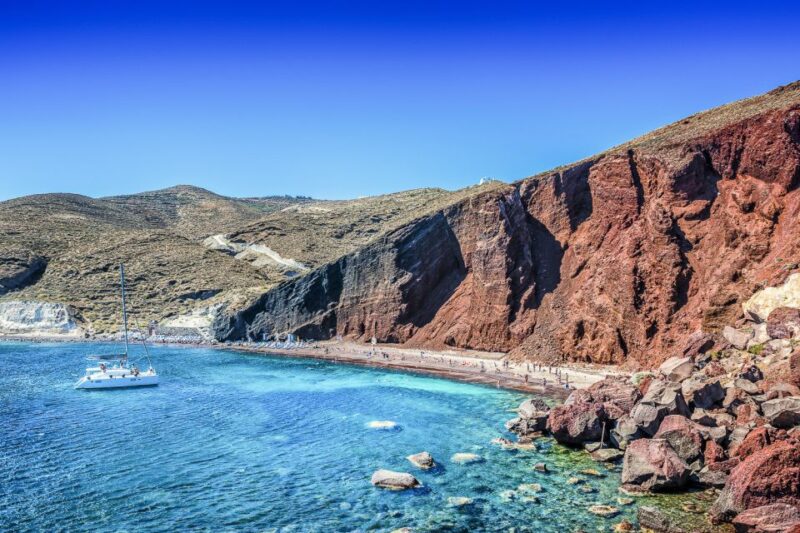 Santorini: Top Sights Day Trip, Wine Tasting, & Oia Sunset - Relaxing at Perissa Beach