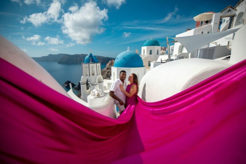 Santorini: Unique Flying Dress Photoshoot With Drone! - Key Details