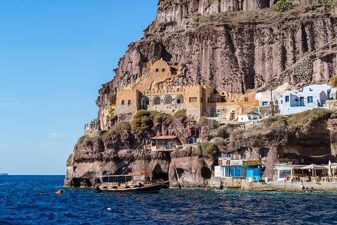 Santorini Volcano and Hot Springs Cruise Tour From Fira Old Port - Visiting Nea Kameni