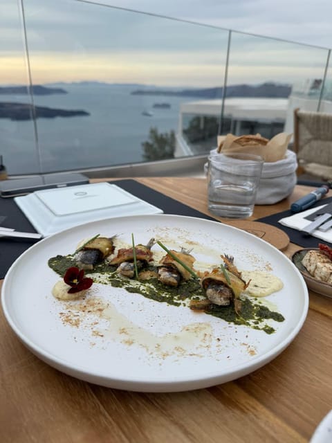 Santorini: Wine Tour With Dinner and Sunset View! - Sunset Dinner in Caldera