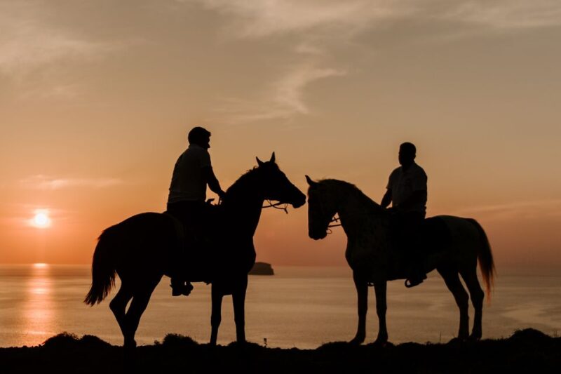 Santorini:Horse Riding Experience at Sunset on the Caldera - Sunset Timing and Duration