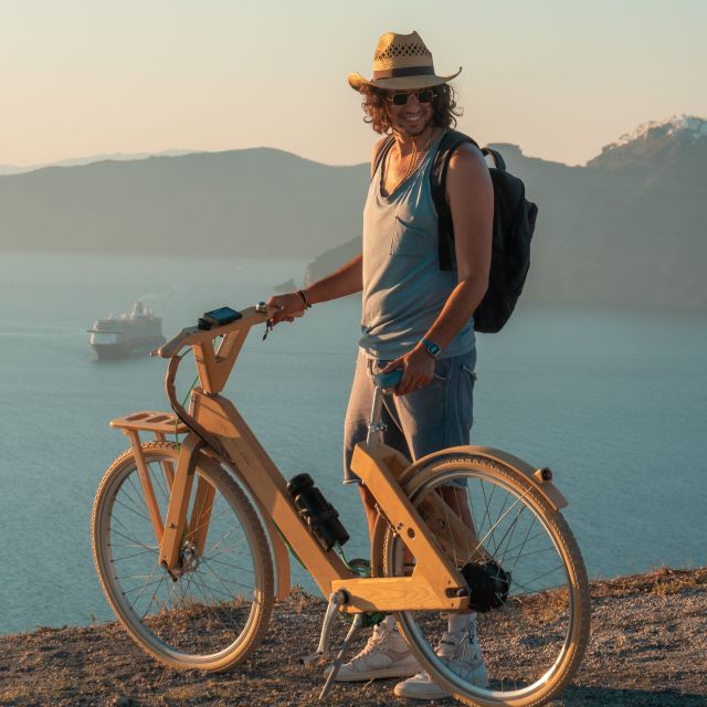 Santorinis Private Wooden E-Bike Tour With Lunch or Dinner - Exploring Perissas Coastline