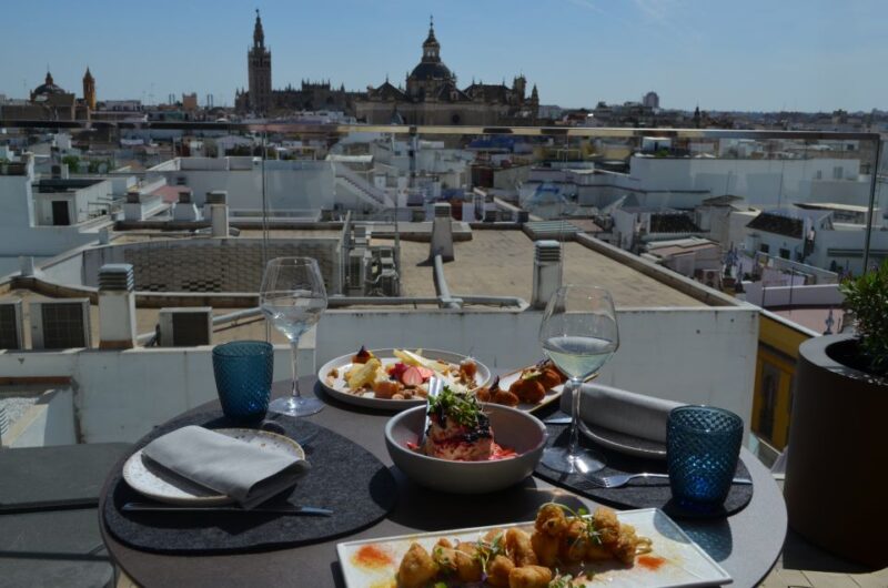 Seville: Alcazar Guided Tour With VR City Tour & Roof Lunch - Tour Schedule and Duration
