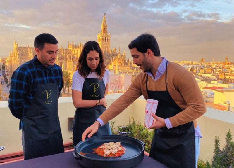 Seville: Highlights Rooftop Tour & Paella Cooking Class - Paella-Making Expertise