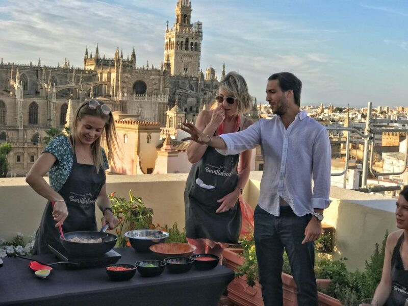 Seville: Highlights Rooftop Tour & Paella Cooking Class - Sevilles Historic Landmarks