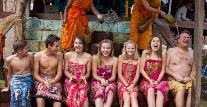 Siem Reap Cambodian Buddhist Water Blessing and Local Market - Dress and Preparation