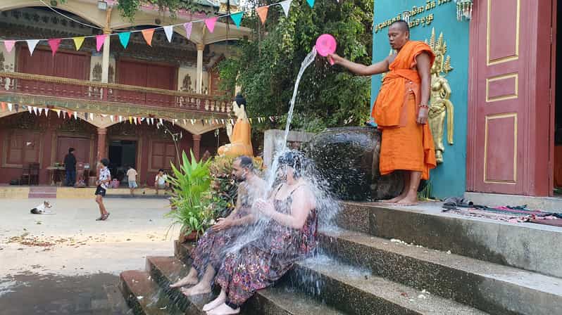 Siem Reap Cambodian Buddhist Water Blessing and Local Market - Water Blessing Ceremony