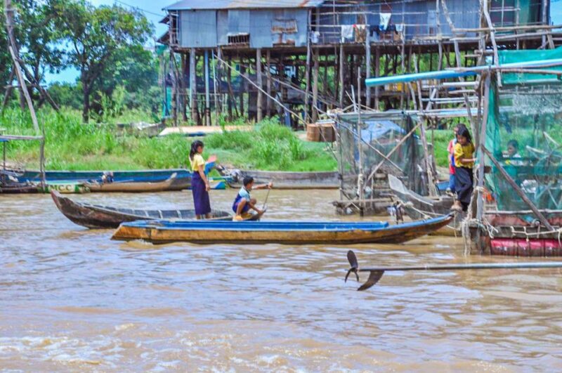 Siem Reap: Floating Village Sunset Boat Guided Vespa Tour - Sunset Experience