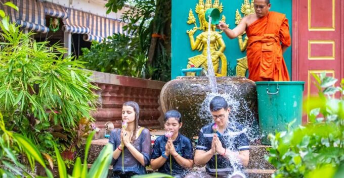 Siem Reap: Khmer Water Blessing by Monk and Lotus Farm Visit - Snack Break