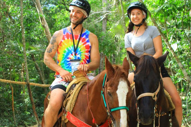 Single ATV, Horseback Riding, Ziplines and Cenote Swim - Zip Line Circuit