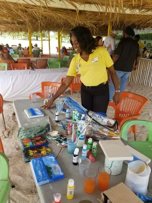 Sip & Paint with lunch on exciting Ffryes Tiki beach Bar - A Close Look at the Tour Experience