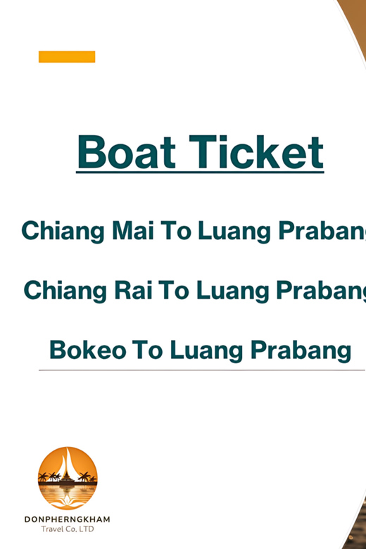Slow Boat Ticket Laos By SlowBoat Station Huaysai,Laos - Transportation and Pickup Options