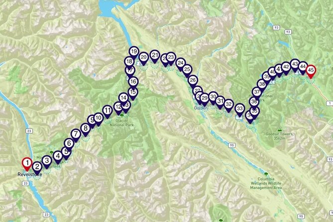 Smartphone Audio Driving Tour Between Lake Louise and Revelstoke - Timing and Pace of the Tour