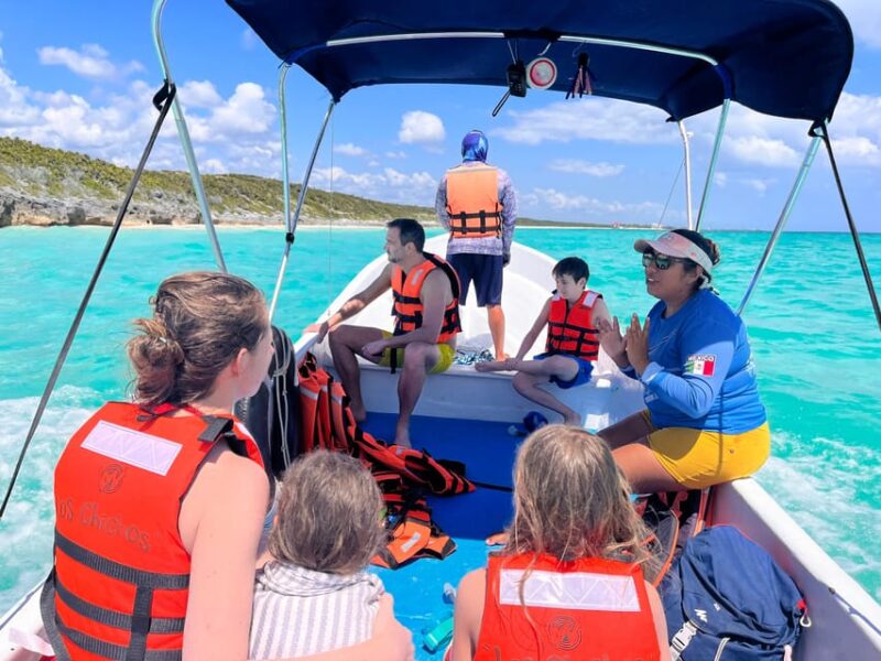 SNORKEL IN TULUM REEF, BOAT RIDE AND CALETA - Scenic Views and Tulum Visit