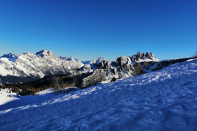 Snowshoe Hike to the Cinque Torri - Gearing up With Snowshoes and Sticks