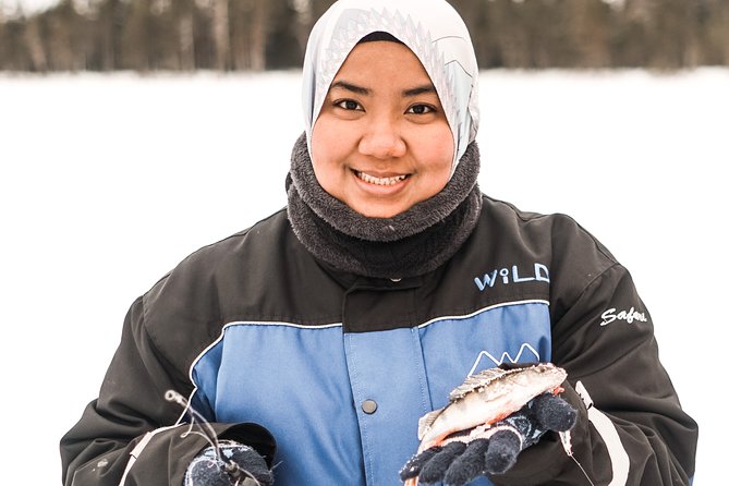 Snowshoeing and Ice Fishing Tour - Fishing on the Frozen Lake