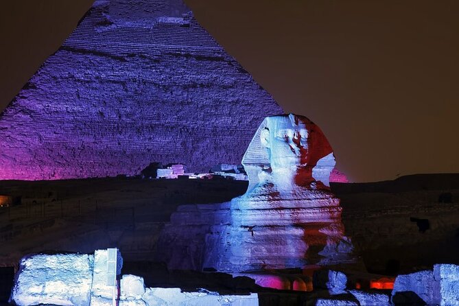 Sound and Light Show at the Pyramids From Egypt - Capture Illuminated Sphinx