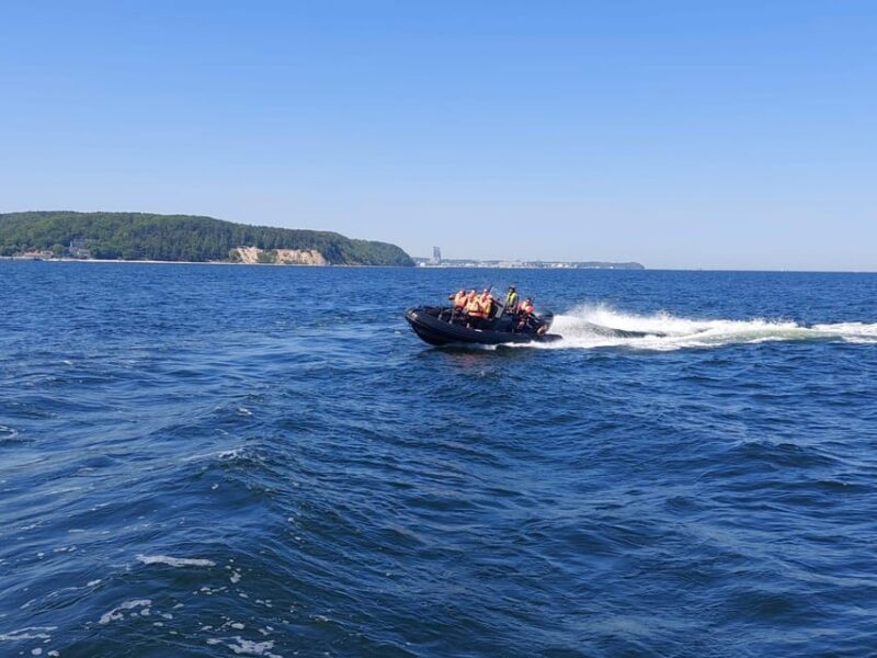 Speed Boat at the End of the Pier in Sopot. Speed 100 Km/H - Meeting Point