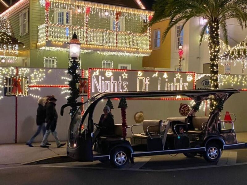 St Augustine: Nights of Lights Tour by Electric Cart - Group Size