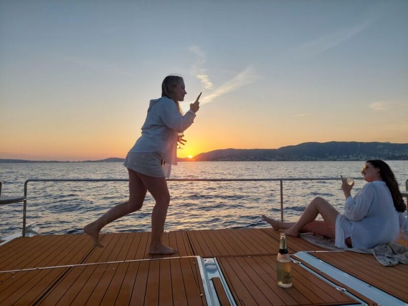 Sunset From the Middle of Palma Bay - Eco-Friendly Electric Solar Powered Catamaran