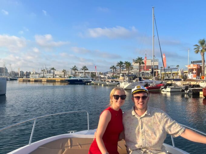 Sunset Onboard Torrevieja Bay in Exclusive Boat. - Enjoying the Sunset Anchor