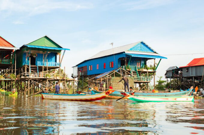 Sunset Over the Tonle Sap Lake and Visit Floating Village - Floating Village Exploration